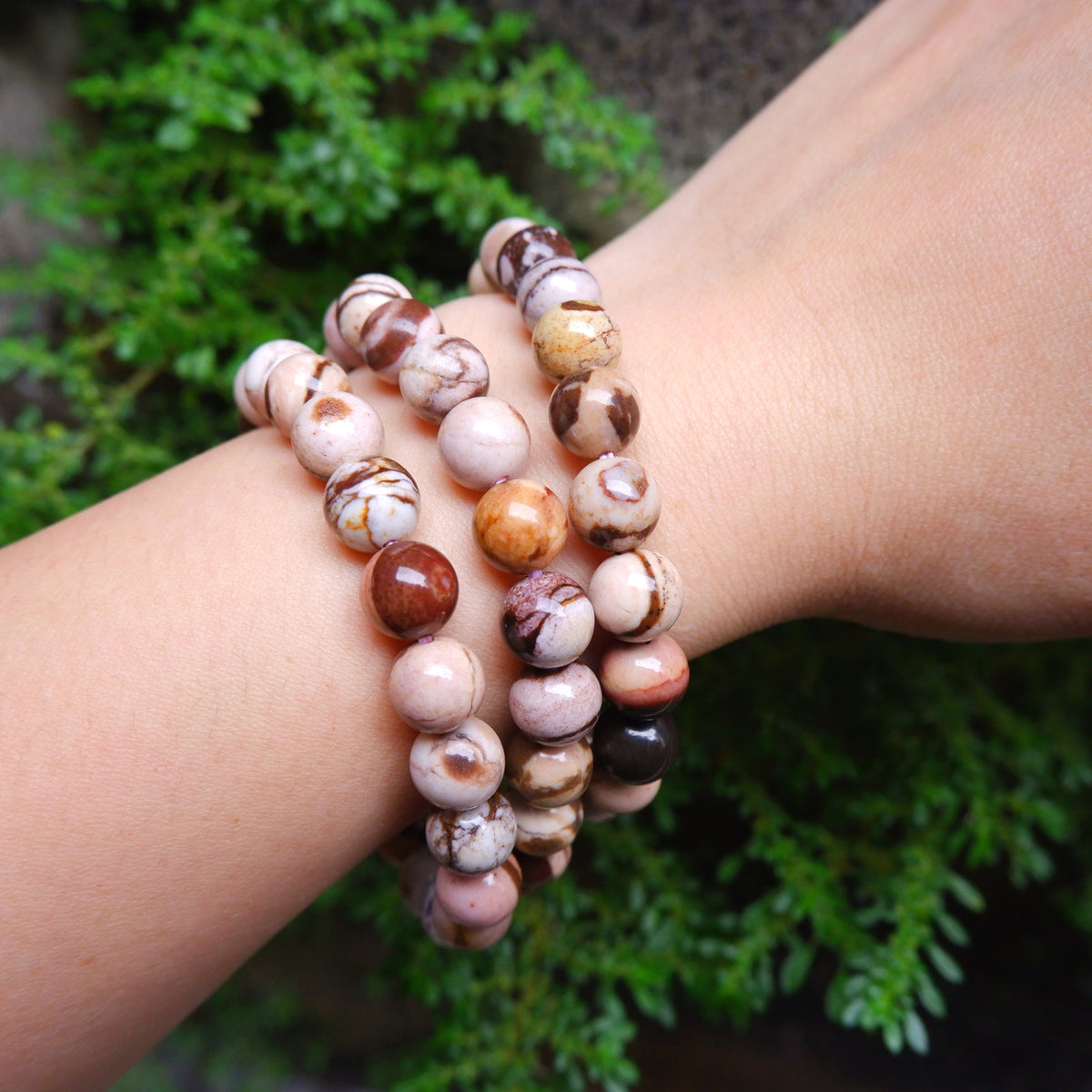 Brown Zebra Jasper Crystal Bracelet