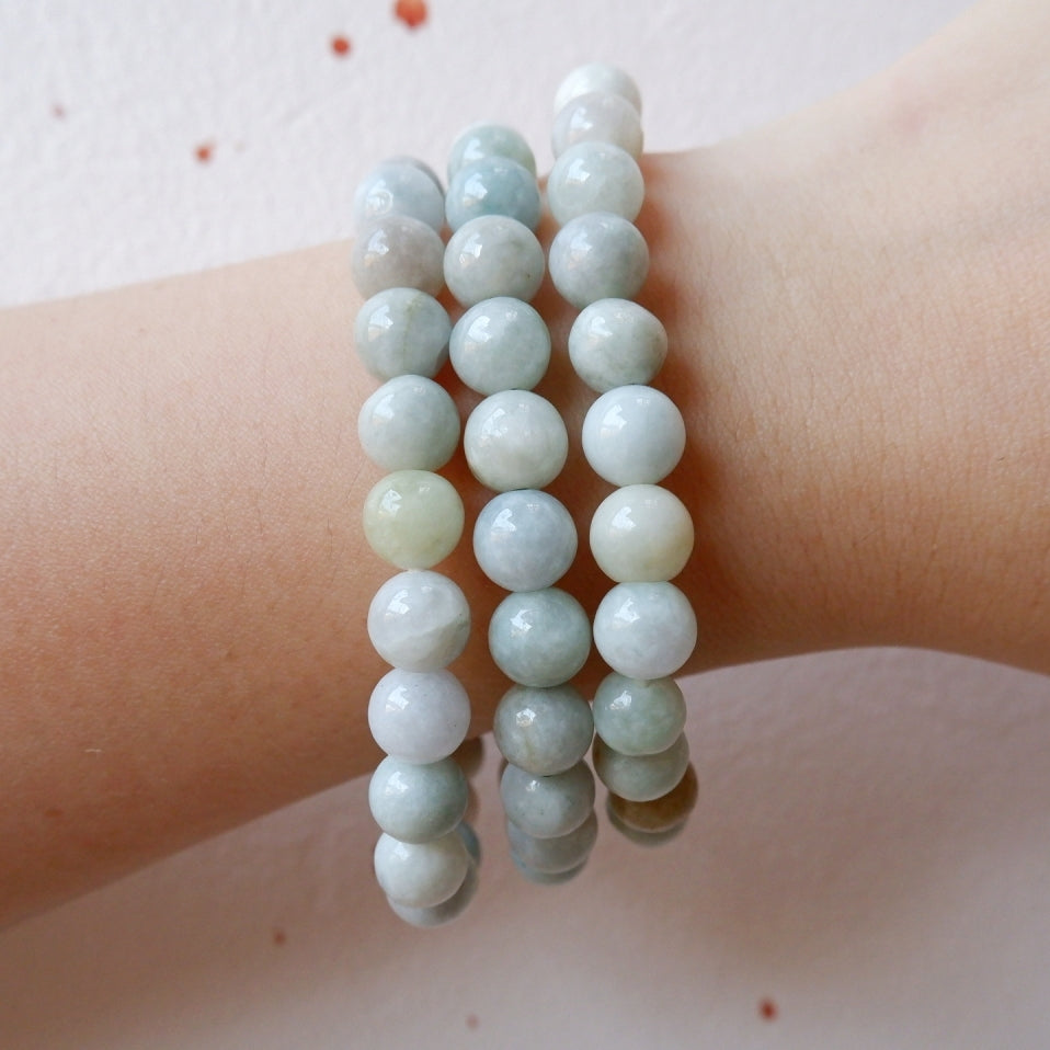 Light Green Burmese Jade Crystal Bracelet