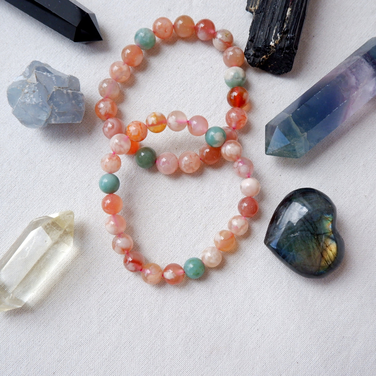 Sakura Agate Crystal Bracelet High Grade