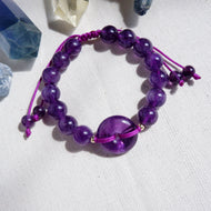 Melyssa Bracelet - Amethyst Donut Threaded Bracelet