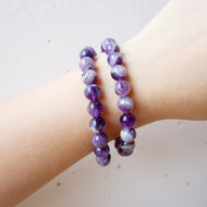 Chevron Amethyst Bracelet - 8mm
