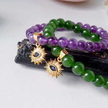 Evil Eye Sun Ray Necklace or Add on Bracelet Charm