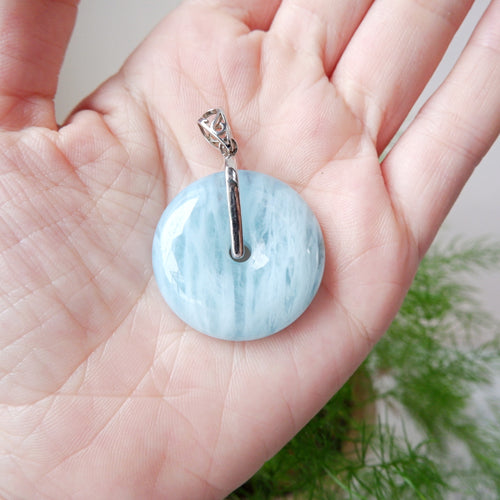 Aquamarine Donut Pendant