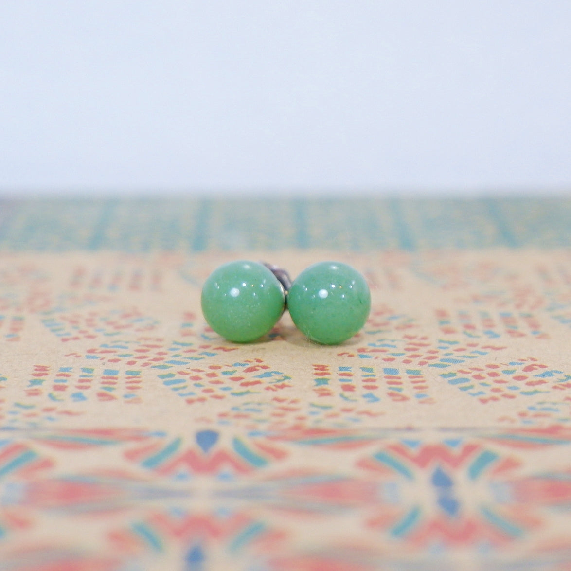 Stud Earrings - Aventurine, Rose Quartz, Carnelian, Onyx, Red Jasper