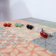 Stud Earrings - Aventurine, Rose Quartz, Carnelian, Onyx, Red Jasper