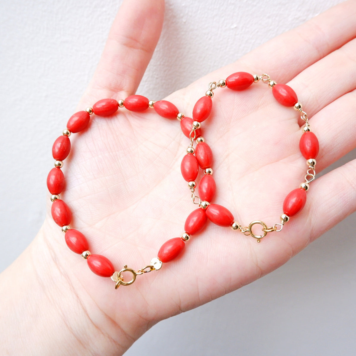 Red Coral Crystal Bracelet