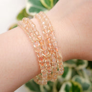 Citrine Yellow Quartz Bracelet - 4mm Cube Faceted