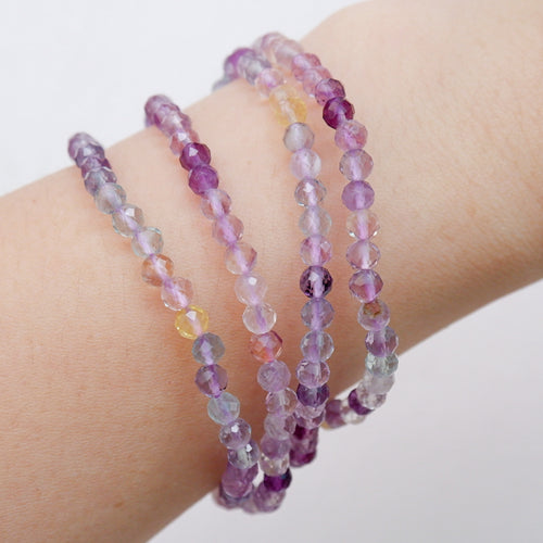 Rainbow Fluorite Bracelet 4mm Faceted