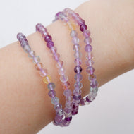 Rainbow Fluorite Bracelet 4mm Faceted