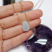 Dainty Crystal Pendant Necklace – Aquamarine, Rose Quartz, or Moonstone