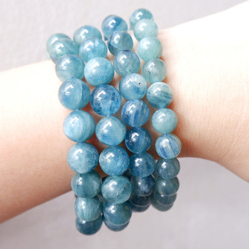 Blue Green Kyanite Crystal Bracelet — Clarity, Alignment & Communication | Made by KCA