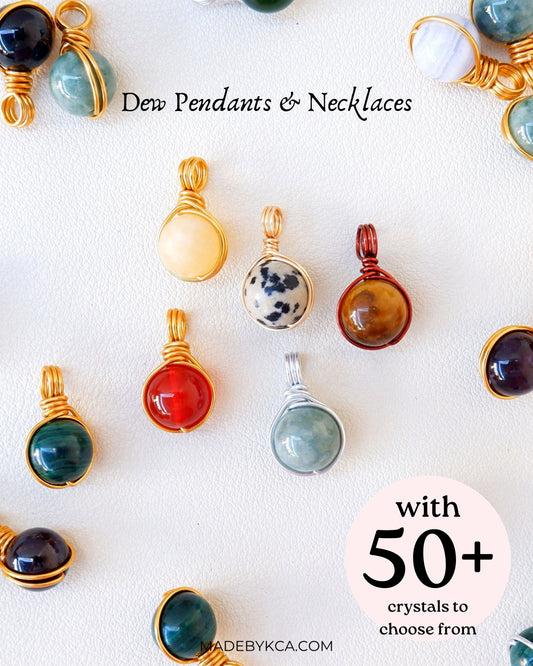 Dew Crystal Necklace | Hand-Wrapped Crystals | Made by KCA