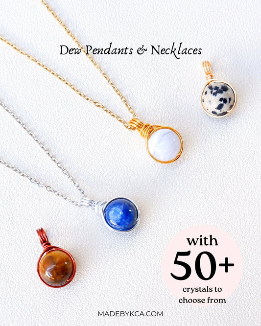 Dew Crystal Necklace | Hand-Wrapped Crystals | Made by KCA