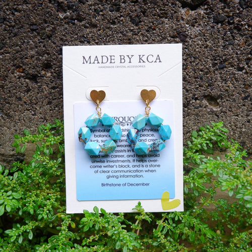Handmade Crystal Earrings - Turquoise