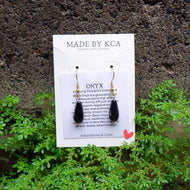 Handmade Crystal Earrings - Onyx Teardrop