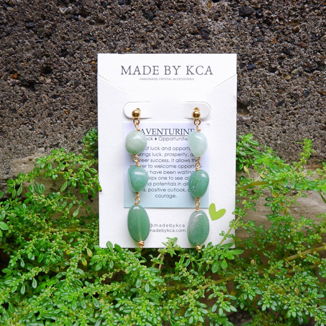 Handmade Crystal Earrings - Aventurine