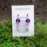 Handmade Crystal Earrings - Amethyst Prehnite
