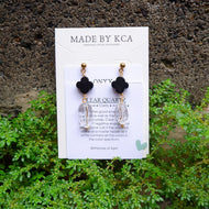 Handmade Crystal Earrings - Onyx Clear Quartz