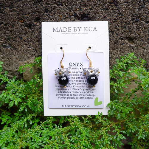 Handmade Crystal Earrings - Onyx