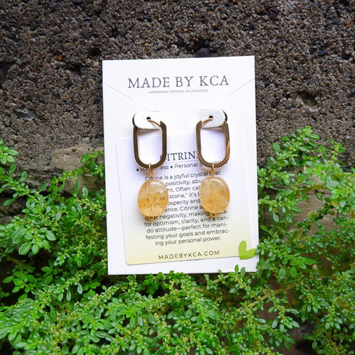 Handmade Crystal Earrings - Citrine