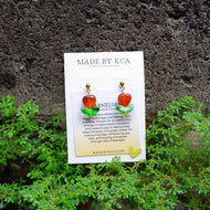 Handmade Crystal Earrings - Carnelian Heart