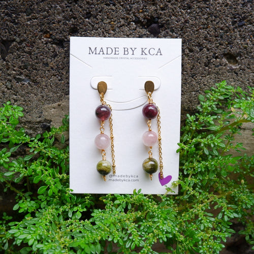 Handmade Crystal Earrings - Watermelon Tourmaline