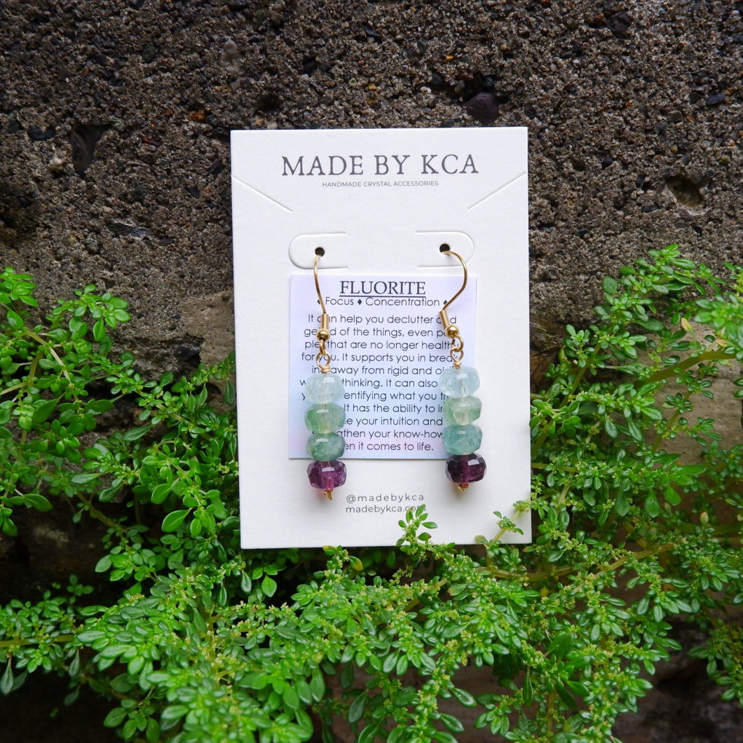 Handmade Crystal Earrings - Fluorite