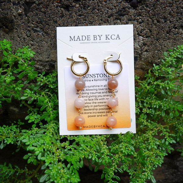 Handmade Crystal Earrings - Sunstone Gradient