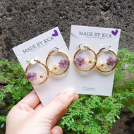 Handmade Crystal Earrings - Amethyst Citrine Floral