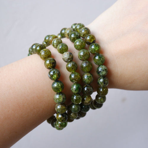 Peridot Crystal Bracelet - 8mm