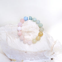 Morganite with Mixed Beryl Crystal Bracelet - 12mm