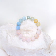 Morganite with Mixed Beryl Crystal Bracelet - 12mm