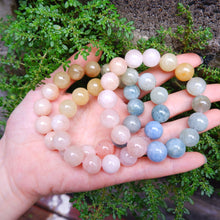 Morganite with Mixed Beryl Crystal Bracelet - 12mm