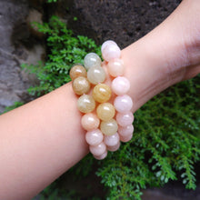 Morganite with Mixed Beryl Crystal Bracelet - 12mm