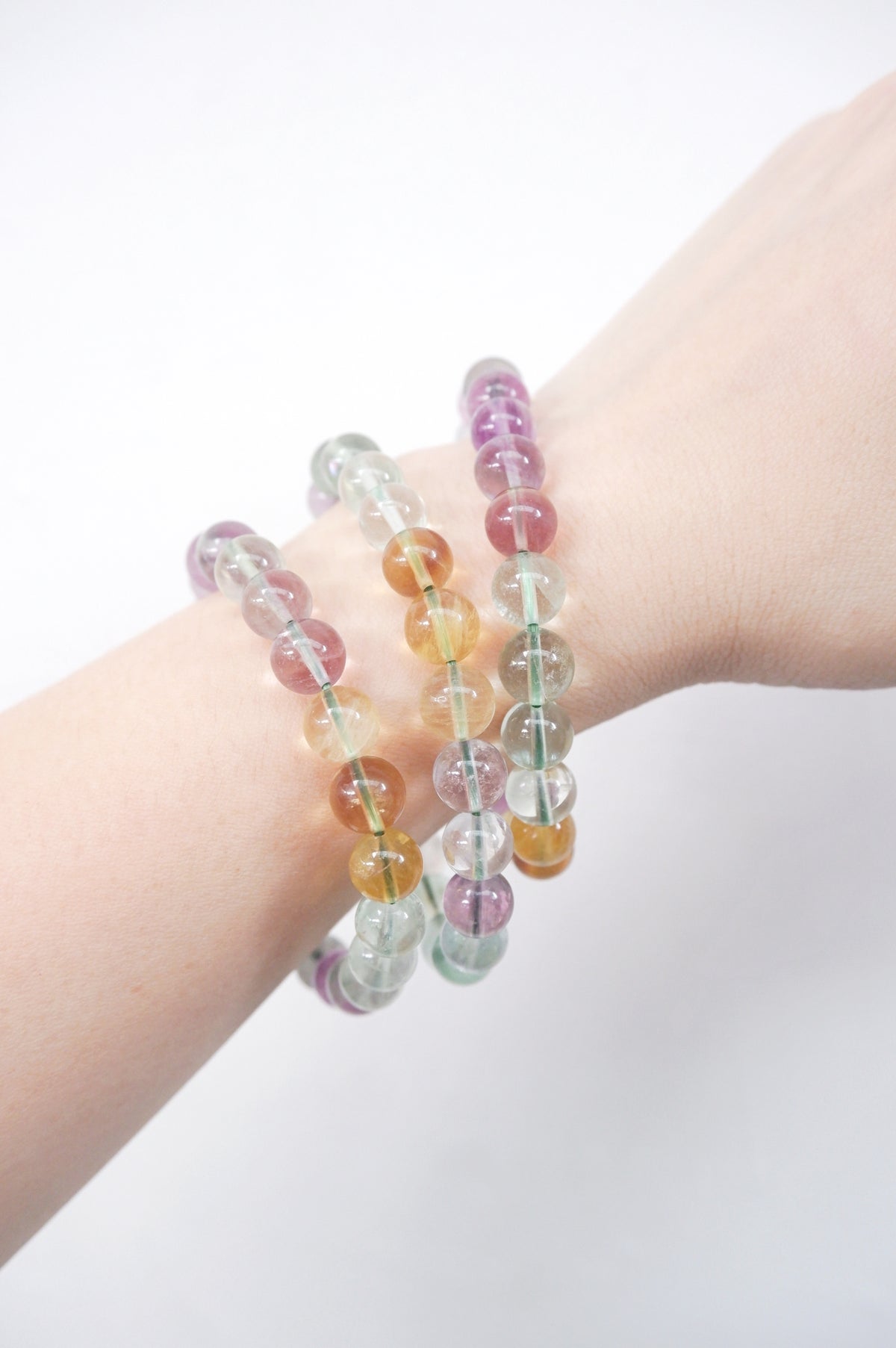 Rainbow Fluorite Crystal Bracelet - 8mm