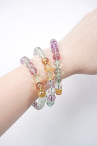 Rainbow Fluorite Crystal Bracelet - 8mm
