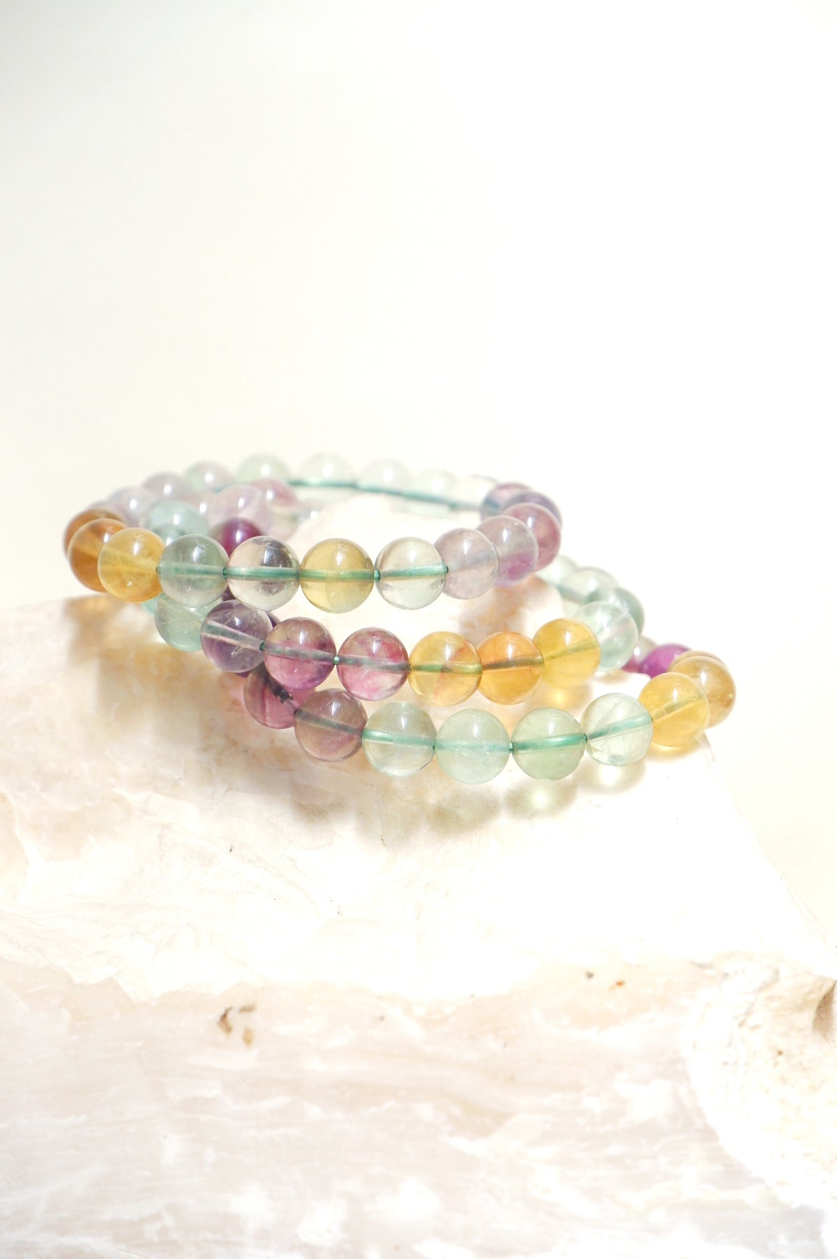Rainbow Fluorite Crystal Bracelet - 8mm