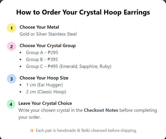 Crystal Hoop and Ear Hugger Earrings – Gold or Silver Stainless Steel with Natural Gemstones (Customizable)