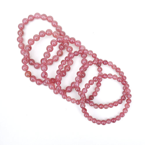 Strawberry Quartz Crystal Bracelet - 6mm and 8mm