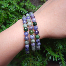 Purple and Green Tanzanite Crystal Bracelet - 6mm