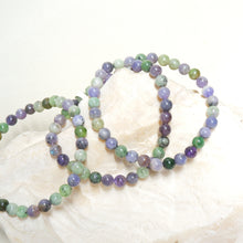 Purple and Green Tanzanite Crystal Bracelet - 6mm