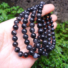 Tourmalinated Quartz | Black Rutile Quartz Crystal Bracelet 7mm & 10mm