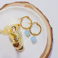 Aquamarine Hoop Earrings