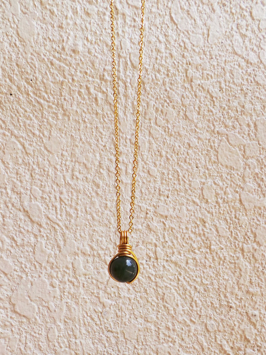 Dew Necklace - Moss Agate