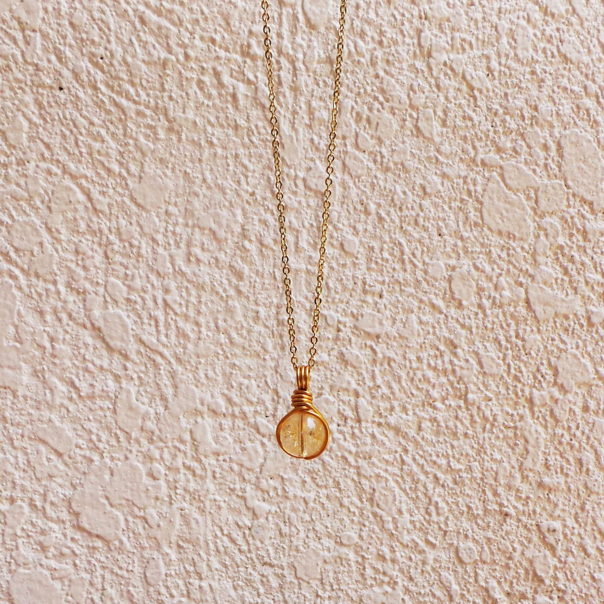 Dew Necklace - Citrine Yellow Quartz