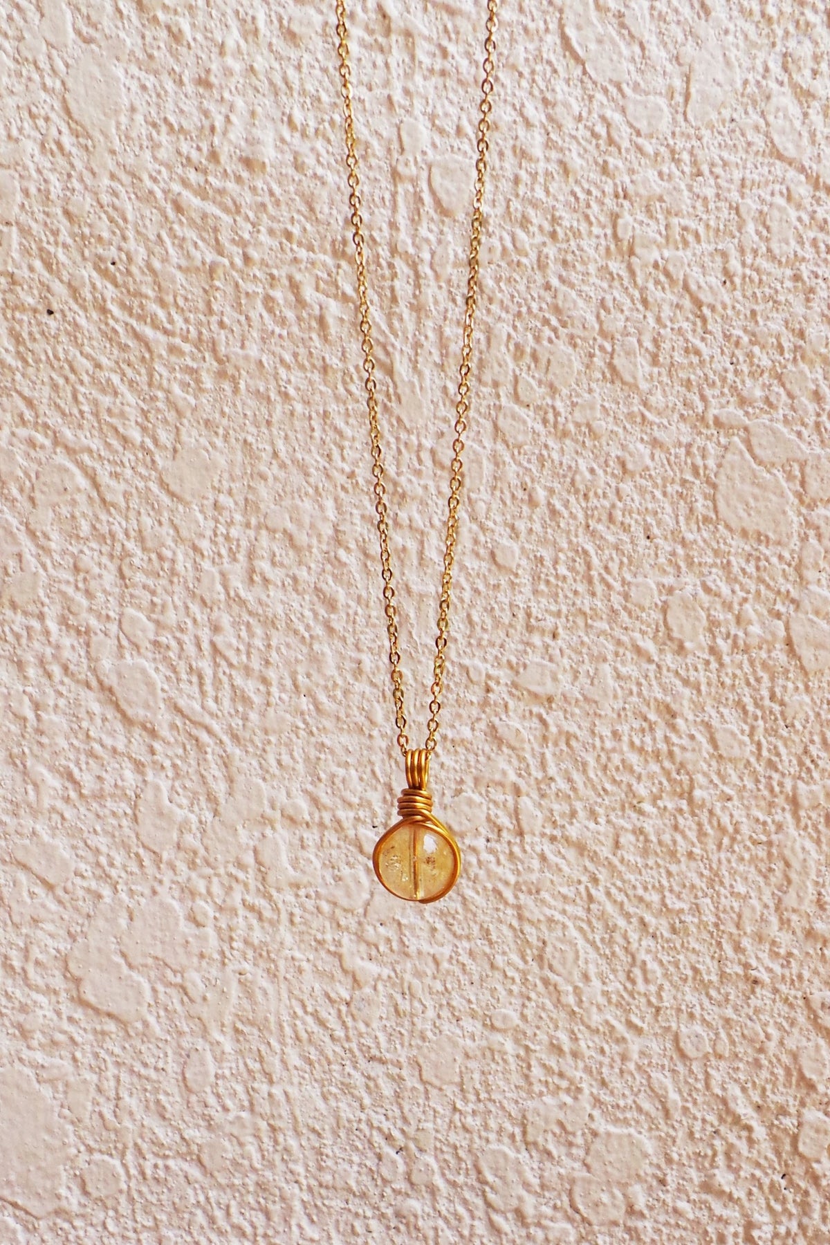 Dew Necklace - Citrine Yellow Quartz