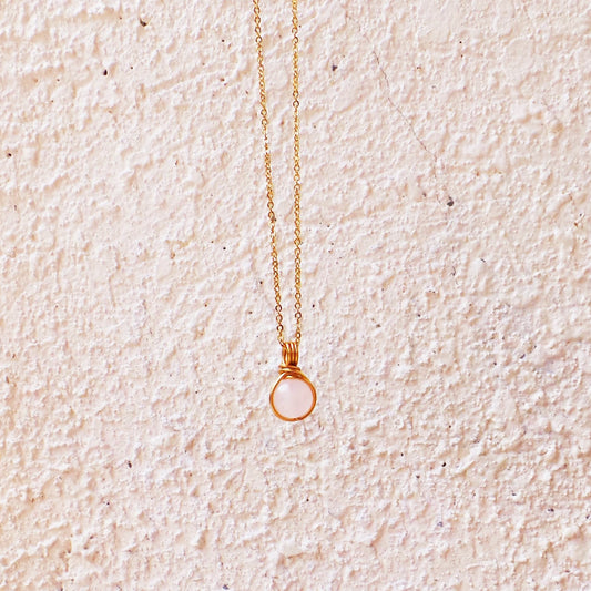 Dew Necklace - Rose Quartz