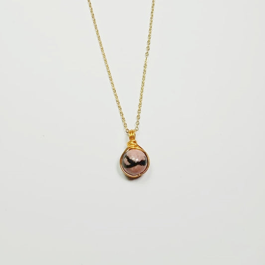 Dew Necklace - Rhodonite