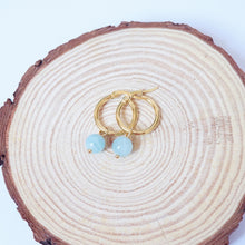 Crystal Hoop and Ear Hugger Earrings – Gold or Silver Stainless Steel with Natural Gemstones (Customizable)