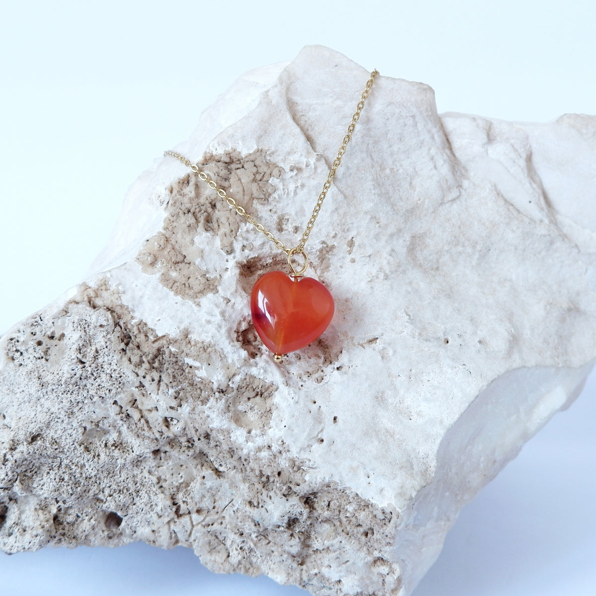 Heart Necklaces | Rose Quartz, Green Aventurine, Tiger's Eye, Howlite, Carnelian